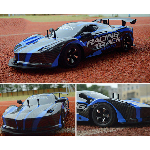 Voiture RC haute vitesse 2.4G, télécommande, véhicule 4WD, voiture de course, jouets rechargeables avec lumière, pour enfants, garçons ► Photo 1/6