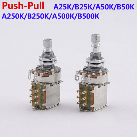 1 Pièce GuitarFamily A500K/B500K Push Pull Interrupteur Potentiomètre (POT) Pour Électrique Guitare Basse (#0359) FAIT EN CORÉE ► Photo 1/6