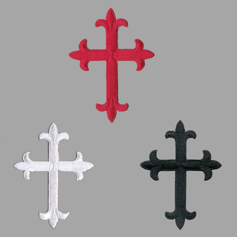 Badges en tissu pour bricolage, blanc, rouge, noir, croix, Patch de décoration pour sac en jean, vêtements, couture, décoration ► Photo 1/4