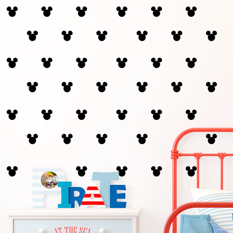 Autocollants muraux en vinyle disney mickey minnie, décoration pour la chambre ou la chambre d'enfant, en dessin animé, affiche d'art mural ► Photo 1/6