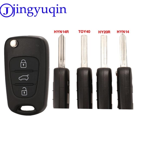 Jingyuqin 3 boutons tourner la coque de clé à distance pour HYUNDAI I30 IX35 pour Kia K2 K5 clés de voiture couverture de boîtier vierge ► Photo 1/4