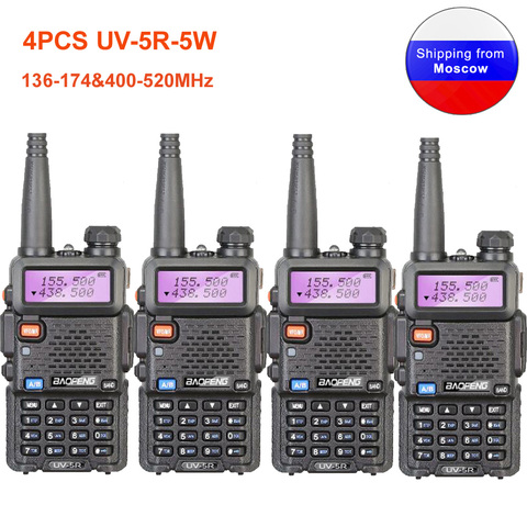 4 pièces Baofeng UV-5R talkie-walkie 136-174 et 400-520MHz UV5R 5W FM émetteur-récepteur Radio bidirectionnelle UV ► Photo 1/6