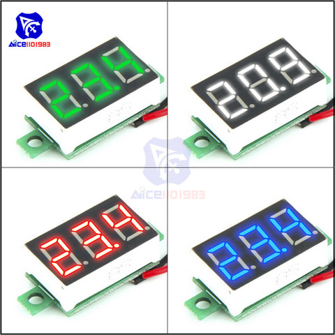 Mini voltmètre à 2 fils, 0.36 pouces, haute précision, DC 4.7 -32V, rouge/bleu/vert/jaune, 3 bits, LED, panneau de tension numérique ► Photo 1/6