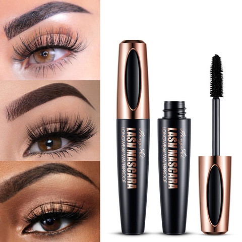 Mascara 4d en Fiber de soie, imperméable et facile à sécher, naturel, doux, longs cils, noir, épais, cosmétique, offre spéciale ► Photo 1/6