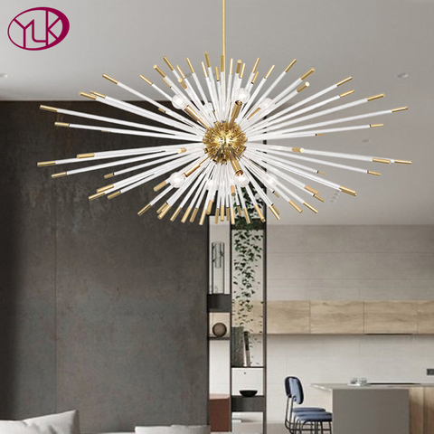 Plafonnier en cristal doré au design moderne, luminaire décoratif d'intérieur, idéal pour un salon, une salle à manger ou une chambre à coucher, nouveau modèle ► Photo 1/1