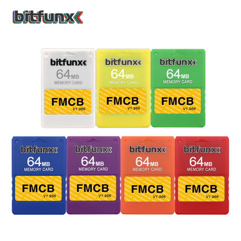 Bitfunx 64mb carte mémoire PS2 FMCB gratuit cplc OPL enregistrer des jeux pour Playstation2 rétro Console de jeux vidéo violet bleu Multi couleur ► Photo 1/6