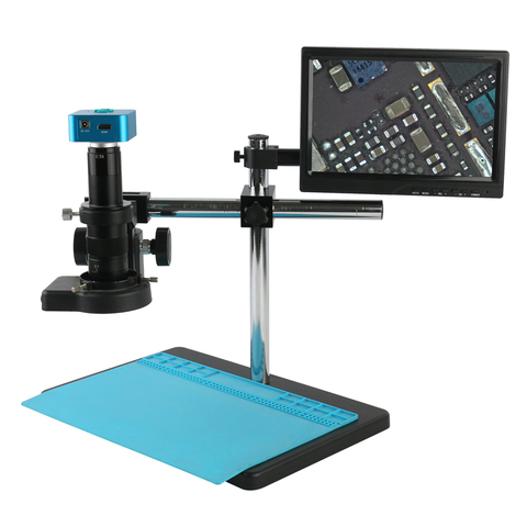 UHD – Microscope vidéo industriel 1080P HDMI, caméra 180x300x, Zoom C, objectif de montage pour téléphone, soudage de PCB ► Photo 1/6