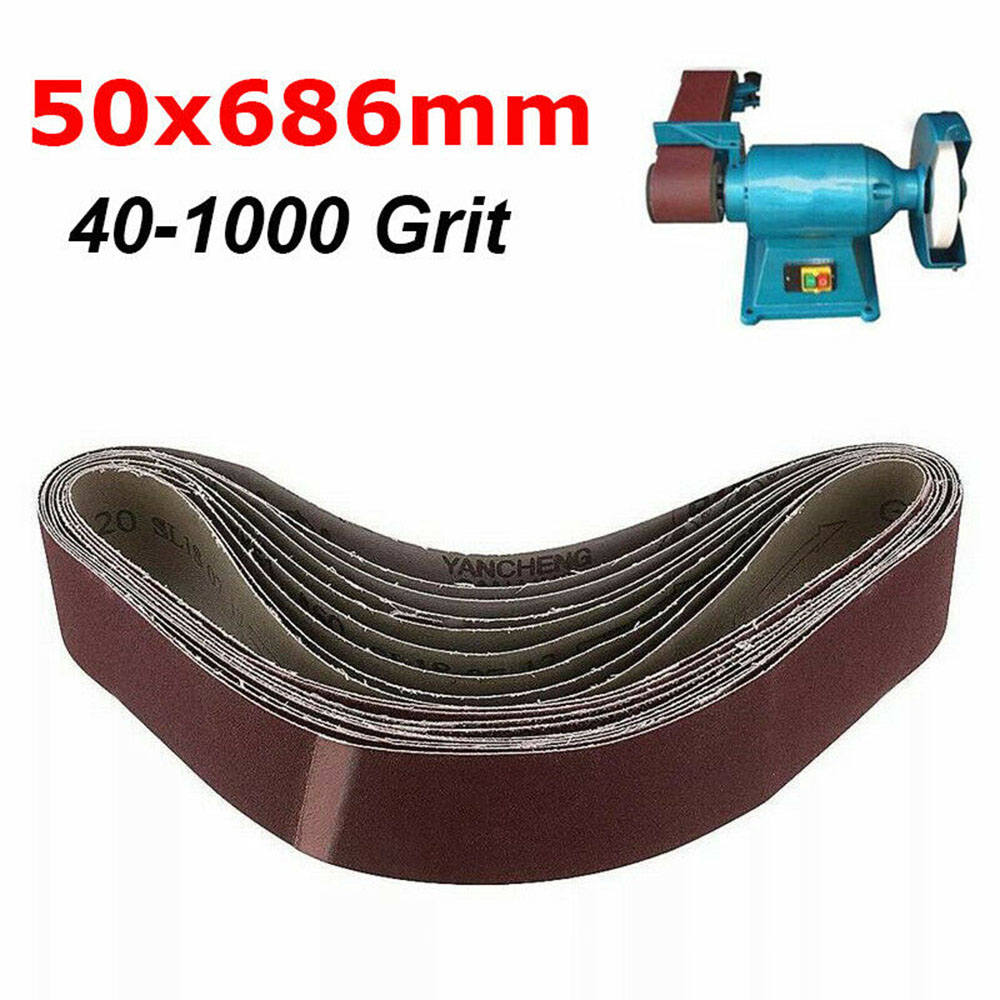 10 * ponçage bande Abrasive 50x686mm pour métal bois ponceuse 40-1000 grain ponçage ceintures accessoires de polissage ► Photo 1/6