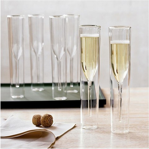 Verre à Champagne à Double paroi, flûtes, bulle de vin, tulipe, Cocktail, fête de mariage, toasts, Bodum thula, Xicaras Copo ► Photo 1/5