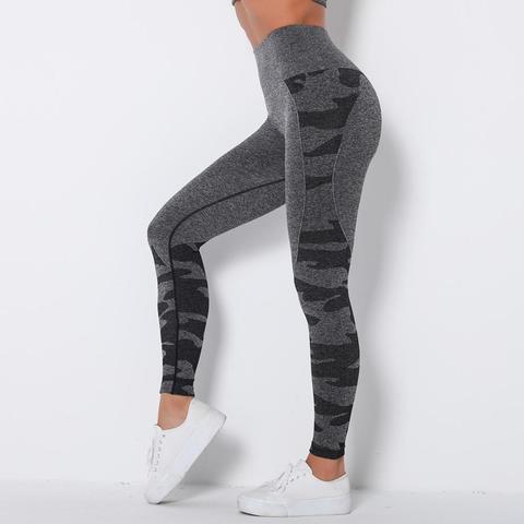 Qickitout – Legging de Fitness en Spandex, pantalon moulant tricoté sans couture, Sexy, Camouflage rouge, hanche, 10% ► Photo 1/6