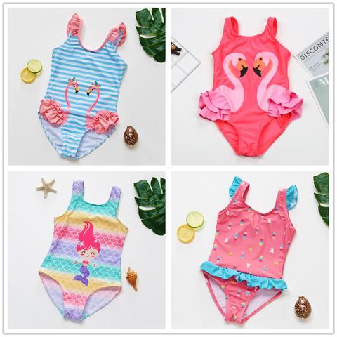 1 ~ 10Y enfant en bas âge bébé filles maillot de bain une pièce maillots de bain pour enfants filles natation tenues haute qualité enfants vêtements de plage-9021MIX ► Photo 1/6