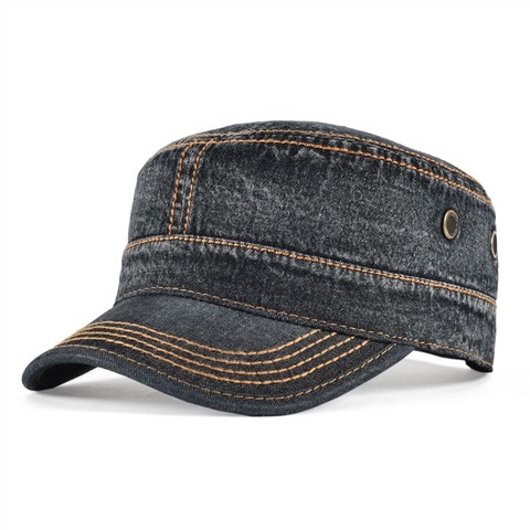 VOBOOM – casquette de l'armée en Denim pour hommes, seau en coton lavé, couvre-chef d'automne, à visière ajustable, 164 ► Photo 1/6