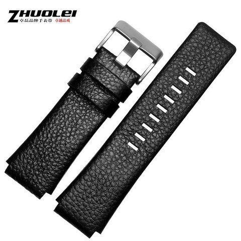 Sangle de rechange convexe 30mm 28mm pour hommes, sangle de rechange bracelet de montre, noir, 30x22mm, pour DZ1089 DZ1123 DZ1132, nouvelle collection ► Photo 1/5