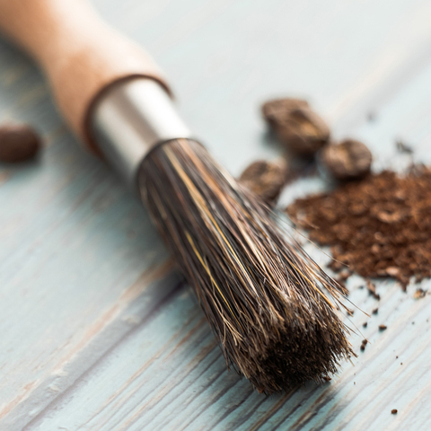 Brosse de nettoyage à manche en bois, poils de moulin à café, brosse de bureau, café bar, ménage ► Photo 1/6
