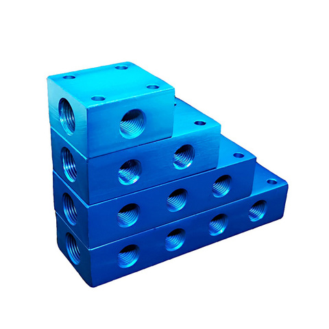 Bloc de collecteur en aluminium bleu, 1/2/3/4 voies 4/6/8/10 Ports BSP G3/8 