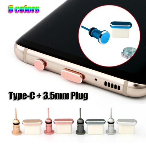 Prise Anti-poussière de Type C Port USB type-c et prise Jack pour écouteurs 3.5mm pour Samsung Galaxy S9 S10 Plus pour Huawei pour Xiaomi ► Photo 1/6