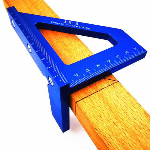 Règle de travail du bois disposition carrée règle de Triangle d'onglet 45 degrés 90 degrés jauge métrique Toohr outils de mesure outils de travail du bois ► Photo 1/6