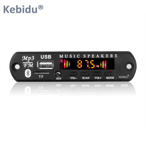 Kebidu DC 5V 12V lecteur MP3 Bluetooth 5.0 Module de carte de décodage MP3 carte SD/TF/USB/FM Radio musique pour Kit voiture ► Photo 1/6