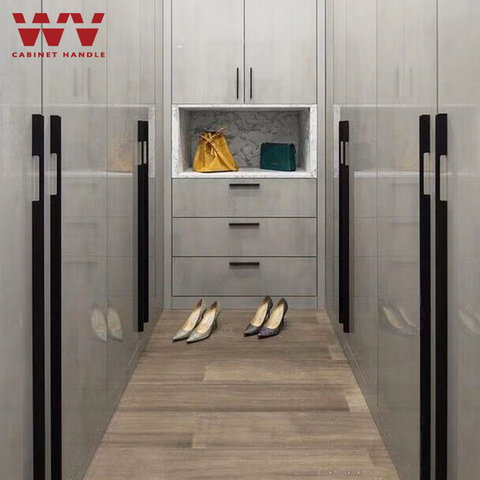 WV moderne américain poignées armoire porte poignées bouton 800mm 1000mm longues poignées mat noir or laiton poignées garde-robe tire 299 ► Photo 1/6