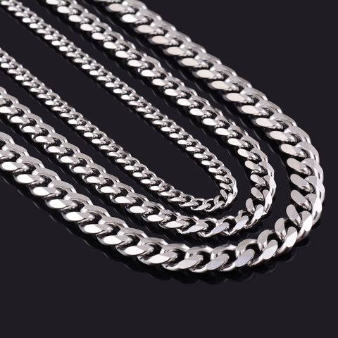 Ne se fanent jamais 3.5mm/5mm/7mm acier inoxydable chaîne cubaine collier étanche hommes lien gourmette chaîne cadeau bijoux longueur personnalisée ► Photo 1/4