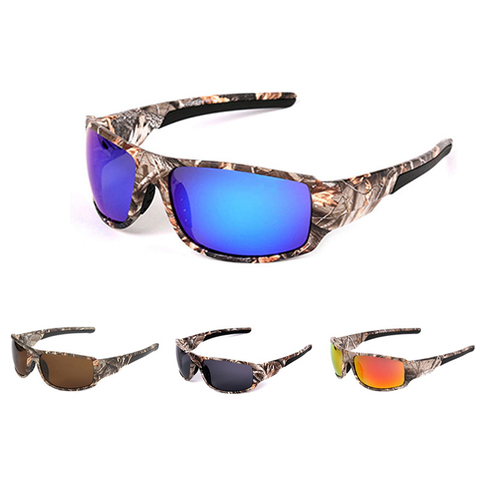 Camouflage lunettes de pêche polarisées hommes femmes cyclisme randonnée conduite lunettes de soleil en plein air lunette de Sport Camouflage équitation coupe-vent ► Photo 1/4