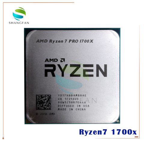 AMD Ryzen 7-1700X R7 pro 1700X R7 pro 3.4 GHz, 8 cœurs, prise AM4, processeur d'unité centrale YD170XBCM88AE YD17XBBAM88AE ► Photo 1/2