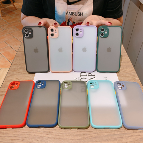 XBXCase Macarons Couleur TPU Silicone Mat Cas pour iPhone 6 6 S 7 8 Plus 5 5S SE Doux Retour couverture pour iPhone X Xs Max XR XS Coque ► Photo 1/6