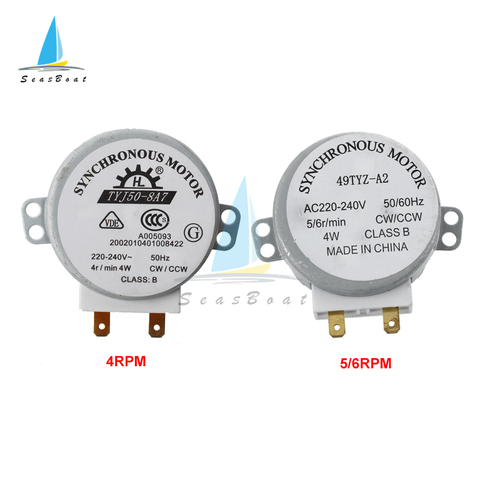 Micro moteur synchrone pour souffleur d'air chaud, 220-240V 4W 4/5/6RPM 50/60Hz CW/CCW TYJ50-8A7 49TYZ-A2, moteur de plateau de four à micro-ondes ► Photo 1/6