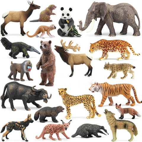 Figurines d'animaux Jungle Forêt Animaux Modèle Enfants Jouets Décor À La