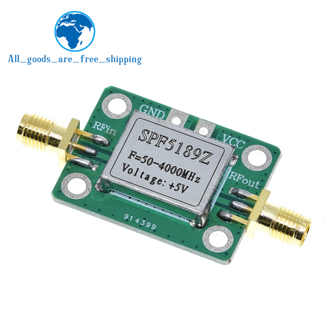 Module de Communication sans fil de carte de récepteur de Signal d'amplificateur à faible bruit de LNA 50-4000 MHz RF SPF5189 NF 0.6dB avec la coquille de bouclier ► Photo 1/6