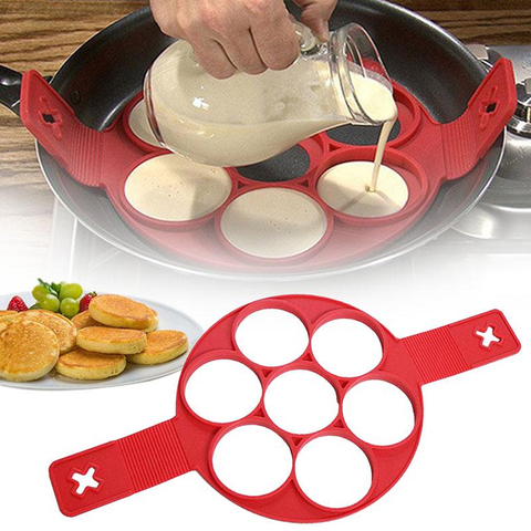 Moule en Silicone antiadhésif pour crêpes et œufs, ustensile de cuisson en anneau, œufs, omelettes, moules à retourner, ustensile de cuisine ► Photo 1/6