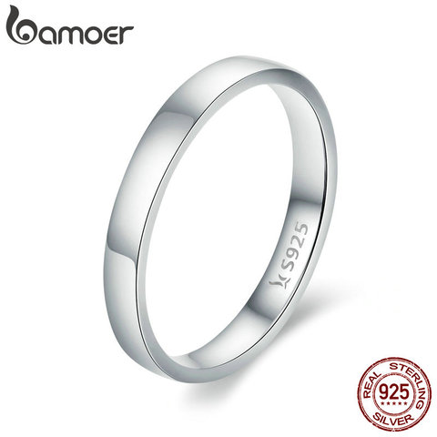 BAMOER – bague de mariage en argent Sterling 925 de haute qualité, bijou rond classique pour femmes, cadeau de fiançailles, SCR343 ► Photo 1/6