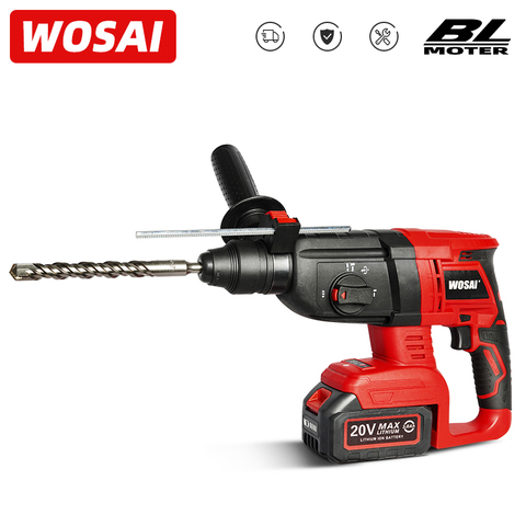 WOSAI 20V perceuse à percussion électrique marteau rotatif moteur sans brosse marteau sans fil perceuse électrique Pick électrique pour interrupteur librement ► Photo 1/6