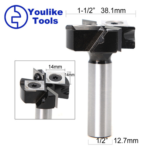 1PC 12.7mm Queue 12mm Mèche de Toupie avec Fraise En Carbure Cémenté Mèches à Bois Insert-Style Spoilboard de forets indexables ► Photo 1/6