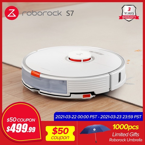 Roborock s7 aspirateur sonic nettoyage humide sec robot pour tapis de sol propre amélioré flottant brosse précision cartographie ► Photo 1/6