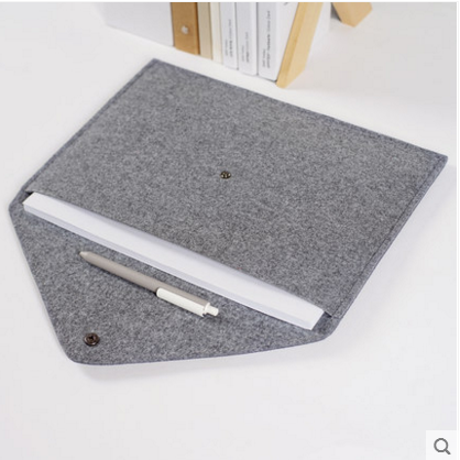 1PC Simple A4 grande capacité Document sac pad mallette d'affaires dossiers produits de classement en feutre chimique 5 couleurs ► Photo 1/6