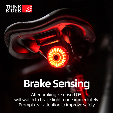 ThinkRider vélo feu arrière vélo intelligent Auto frein détection lumière IPx6 LED étanche charge vélo feu arrière ► Photo 1/6