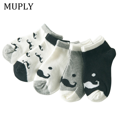 5 chaussettes paire/lot coton avec impression moustache pour bébé, pour fille et garçon, pour enfant en bas âge de 1 à 3 ans, collection printemps-automne ► Photo 1/6