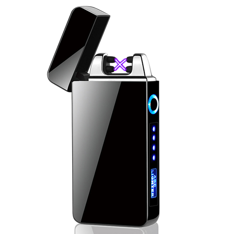 Double Arc allume-cigare électronique coupe-vent sans flamme briquets électriques USB Rechargeable Plasma briquet accessoires de fumer ► Photo 1/6