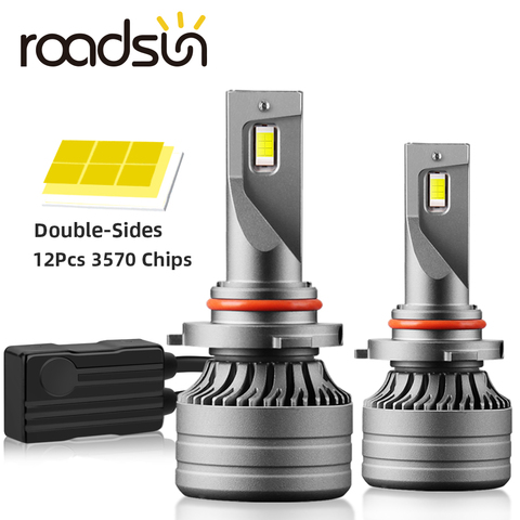 Roadsun – feux de voiture H4 H7 13000LM H1 H8 H11, 12V, ampoule de phare de voiture HB3 HB4 9005 9006 Turbo ► Photo 1/6