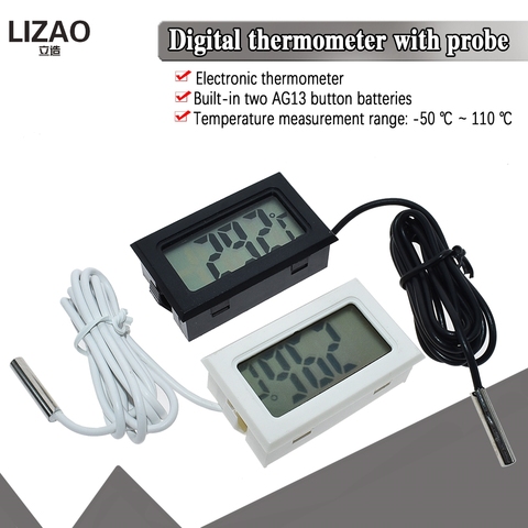 Capteur de thermomètre et hygromètre numérique LCD Mini pratique, jauge de réfrigérateur, affichage de surveillance d'aquarium, détecteur d'humidité ► Photo 1/6
