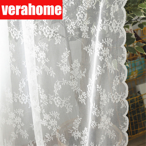 Rideaux transparents en dentelle blanche européenne, en tulle, pour fenêtre de salon, de chambre à coucher, pour décoration de maison ► Photo 1/5