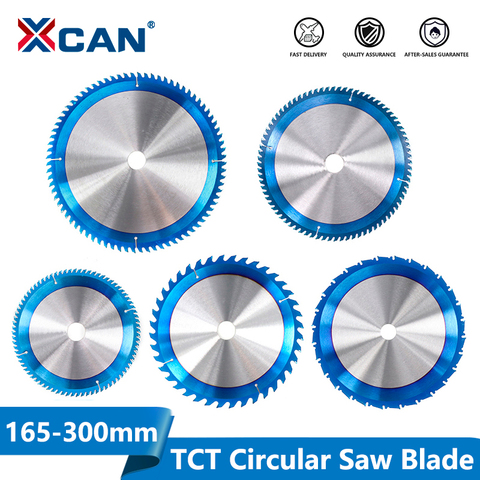 XCAN – lame de scie circulaire à revêtement Nano bleu, 165-300mm, TCT, disques de coupe pour le travail du bois, pointe en carbure, 1 pièce ► Photo 1/6