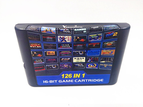 126 jeux chauds dans une cartouche pour consoles Megadrive Genesis 126 en 1 jeu caridge pour consoles sega ► Photo 1/6