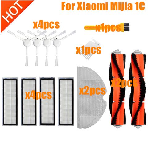 Pièces détachées pour aspirateur Robot Xiaomi Mijia 1C Mi, brosse principale, brosse latérale, filtre HEPA, accessoires ► Photo 1/6