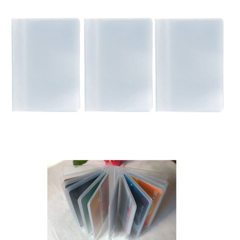 Pochette transparente en plastique PVC pour porte-cartes de crédit et d'identité, pochette de rangement solide pour carte de visite à 10 fentes ► Photo 1/6