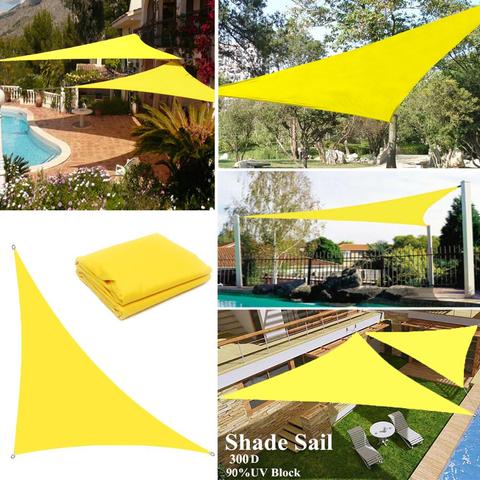 Voile solaire pour piscine 300D oxford, triangle droit jaune, auvent de protection solaire pour l'extérieur, imperméable, gazébo ► Photo 1/6