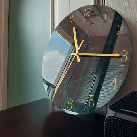 Horloge murale en verre de luxe, moderne, silencieuse et créative, pour la maison, salon, cuisine, grand format, idée cadeau ► Photo 1/6