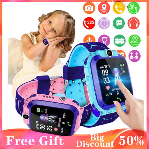 2022 Q12 montre intelligente pour enfant enfants SOS téléphone montre Smartwatch utiliser carte Sim Photo étanche IP67 enfants cadeau pour IOS Android ► Photo 1/6