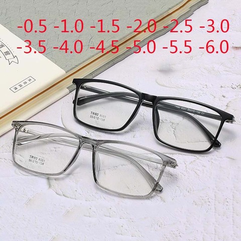Lunettes de Prescription carrées à grande monture, lunettes de myopie optique Vintage-0.5 -1 -1.5 -2 -2.5 -3 -3.5 -4 -4.5 -5 -6 ► Photo 1/6